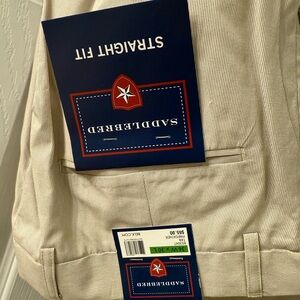 Saddlebred Men's Light Tan Chinos- Thin Pinstripe